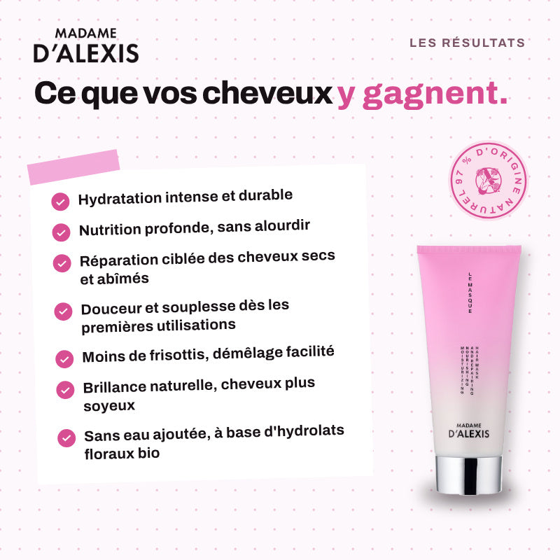 Le Masque - Masque hydratant cheveux aux hydrolats bio Madame d'Alexis