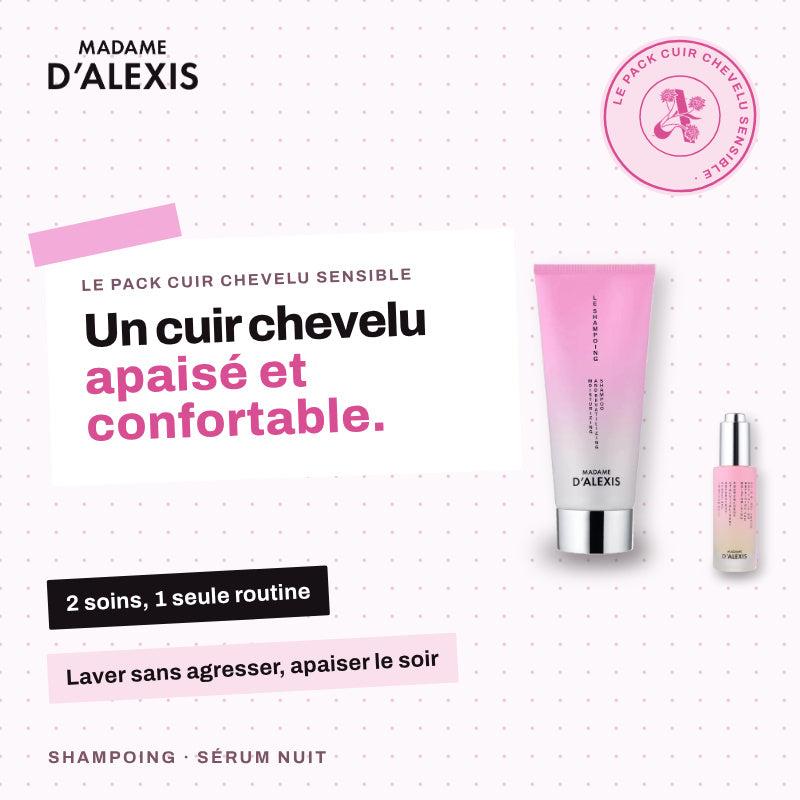Le Pack Cuir Chevelu Sensible - Shampoing et Sérum Nuit aux hydrolats bio Madame d'Alexis