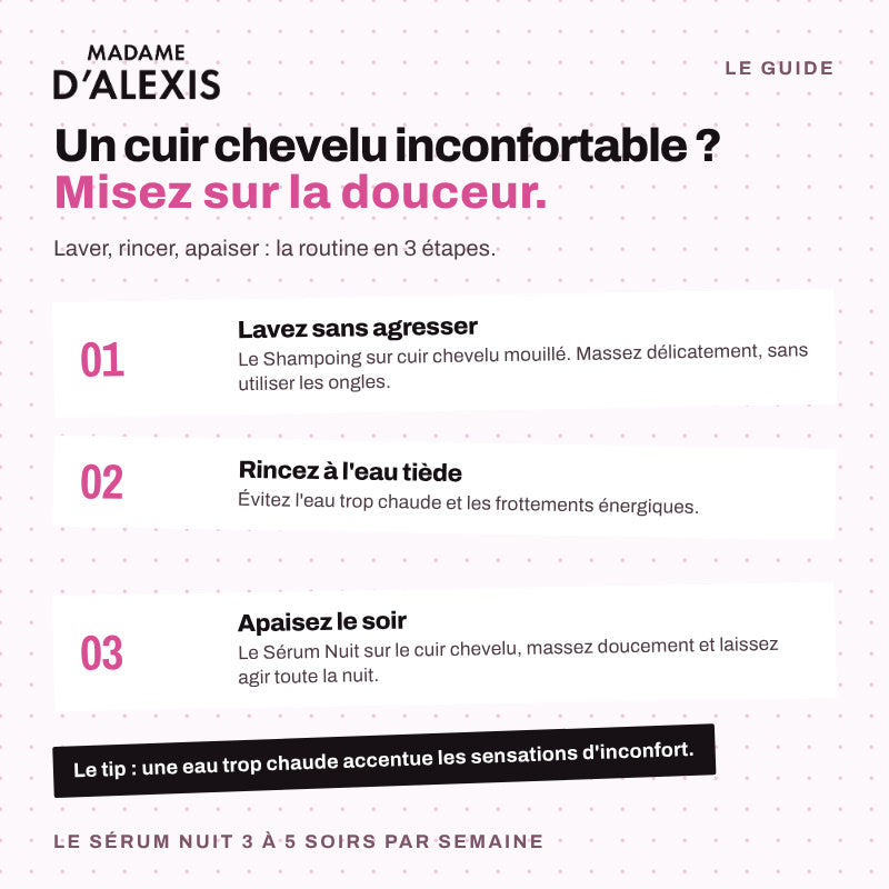Le Pack Cuir Chevelu Sensible - Shampoing et Sérum Nuit aux hydrolats bio Madame d'Alexis