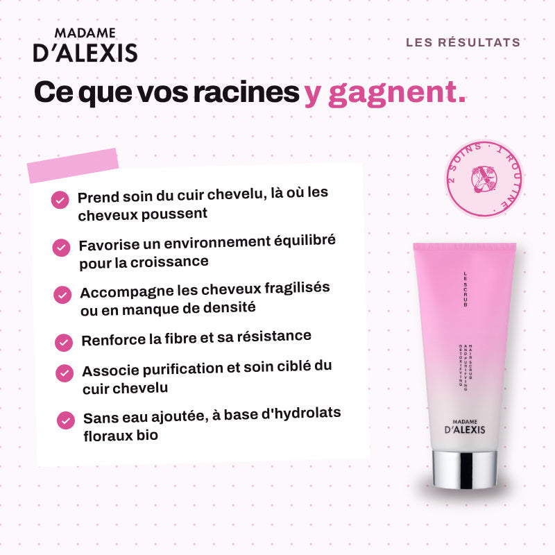 Le Rituel Croissance & Densité - Scrub et Sérum Nuit aux hydrolats bio Madame d'Alexis