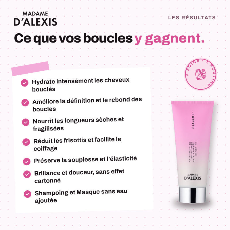 Routine Cheveux Bouclés : Shampoing, Masque & Sérum aux Hydrolats Madame d'Alexis