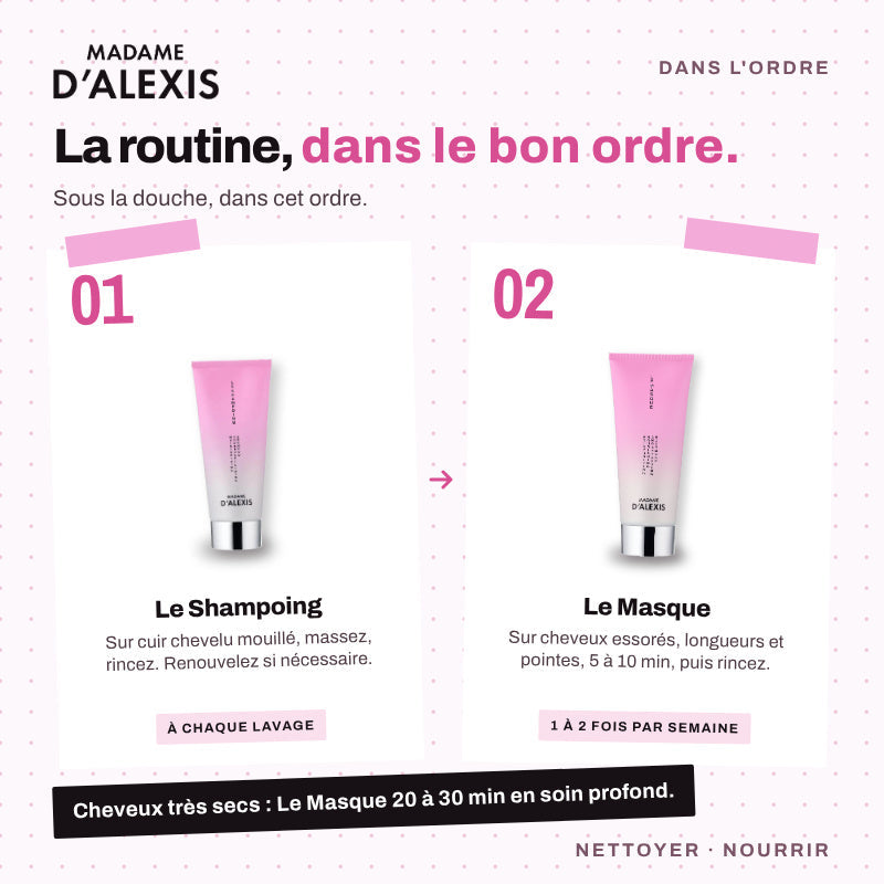 Routine Hydratation Cheveux : Shampoing & Masque aux Hydrolats Madame d'Alexis