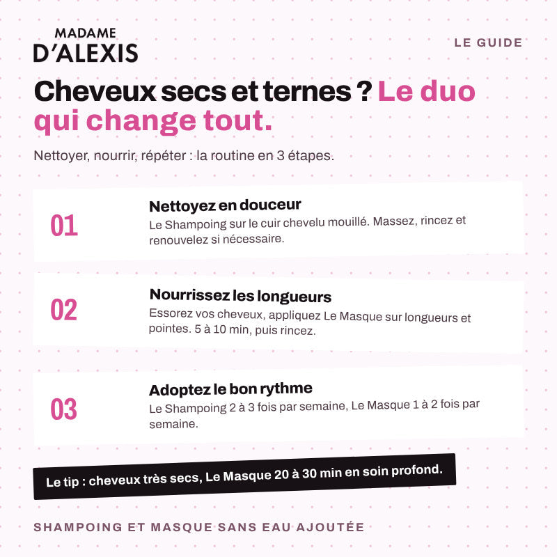 Routine Hydratation Cheveux : Shampoing & Masque aux Hydrolats Madame d'Alexis