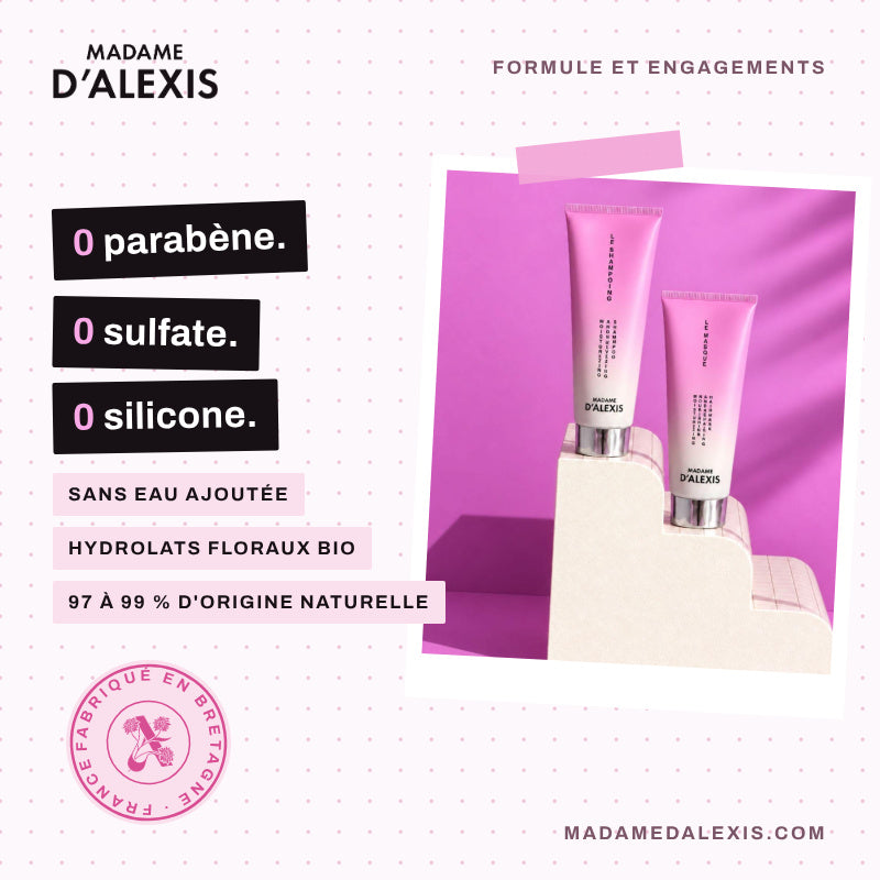 Routine Hydratation Cheveux : Shampoing & Masque aux Hydrolats Madame d'Alexis