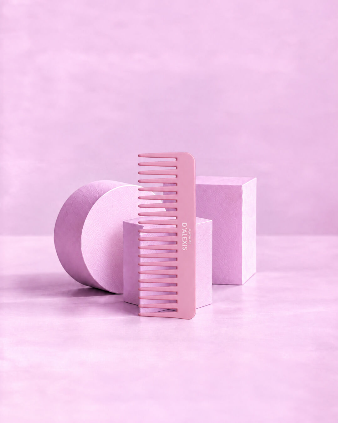 The Pink Wide-Tooth Detangling Comb - Wide teeth, cellulose acetate by Madame d'Alexis
